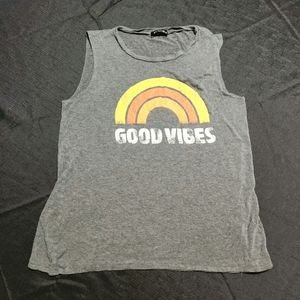 Zutter USA Gray "Good Vibes" tank top. Size small